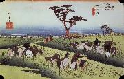 unknow artist Chiriu out of the series the 53 stations of the Tokaido painting
